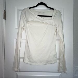 Citizens of Humanity Long Sleeve Ribbed Cut Out Knit Top